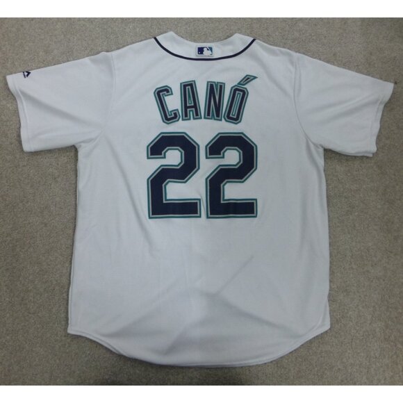 Seattle Mariners Cano #22 White Jersey Size L (Faint stains at front) - Picture 2 of 13